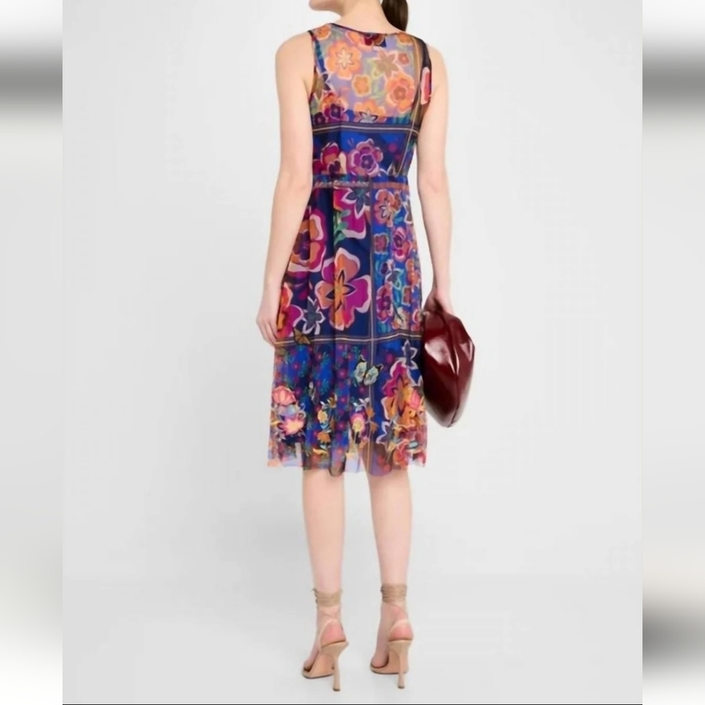 JOHNNY WAS Mazzy Midi Embroiderd Dress NWT Size S Vibrant Colorful - Picture 3 of 12